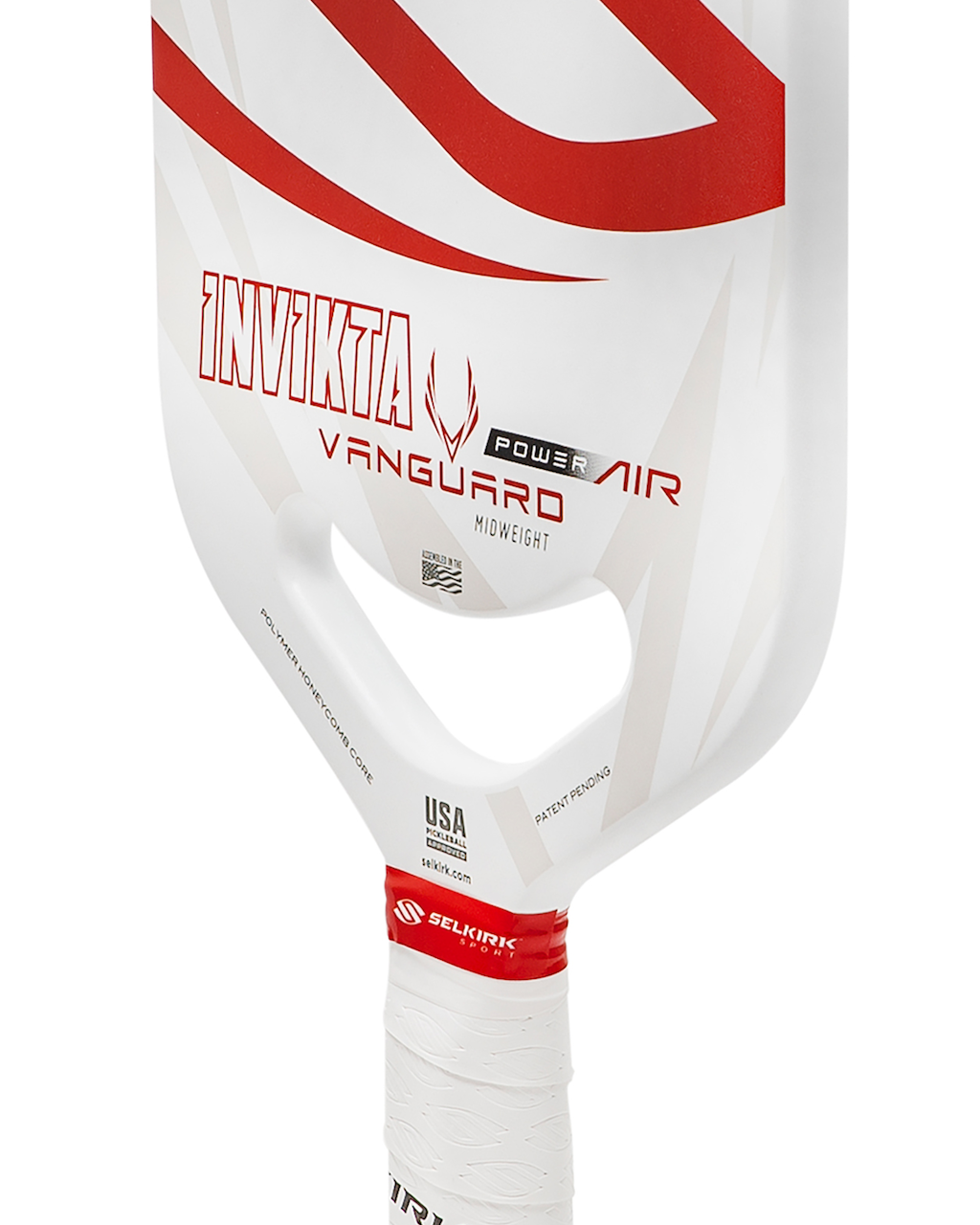 VANGUARD Power Air Invikta paddle showing Air Dynamic Throat design